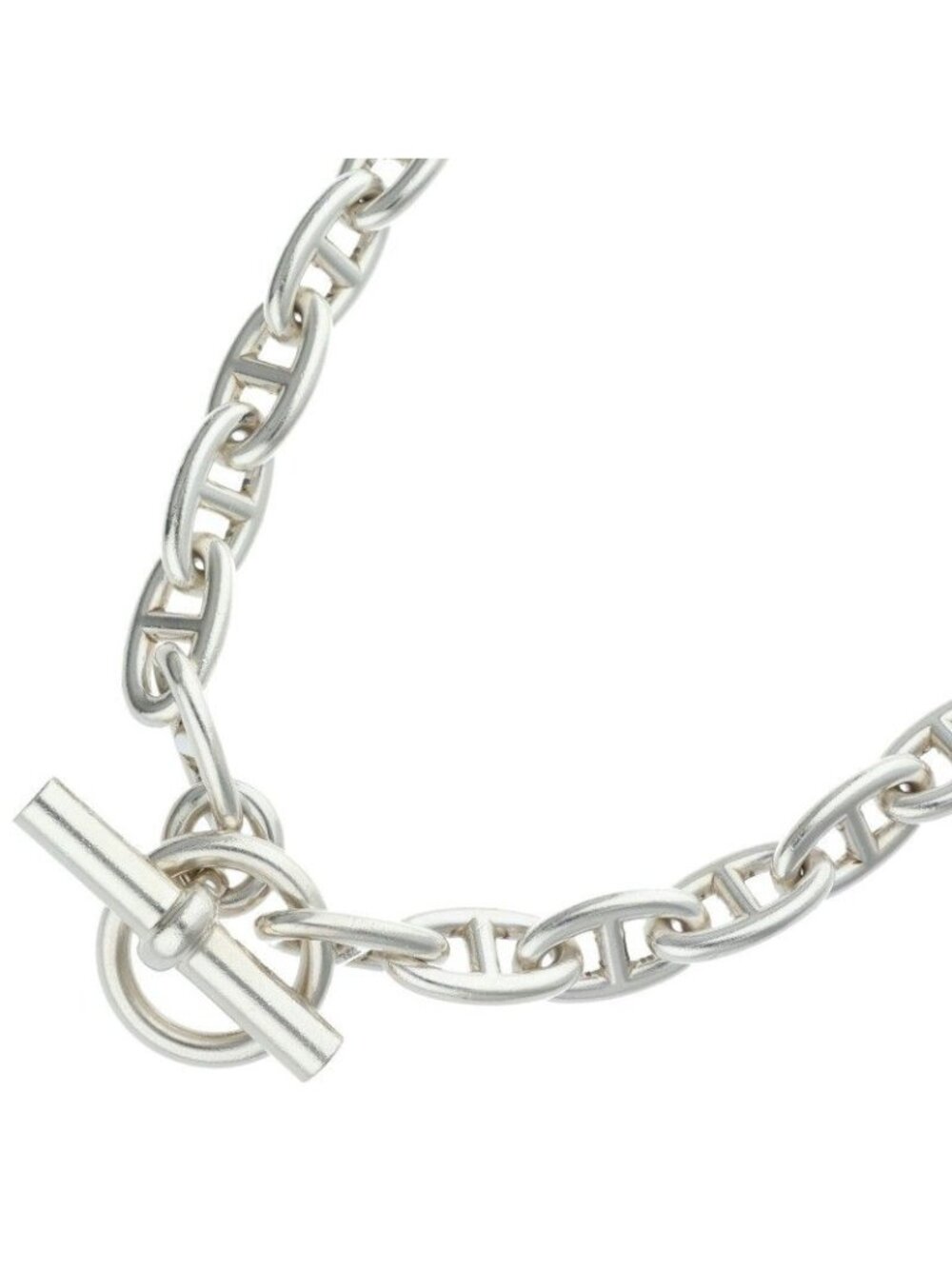 Hermes Chaine D'ancre Silver Choker Necklace GM